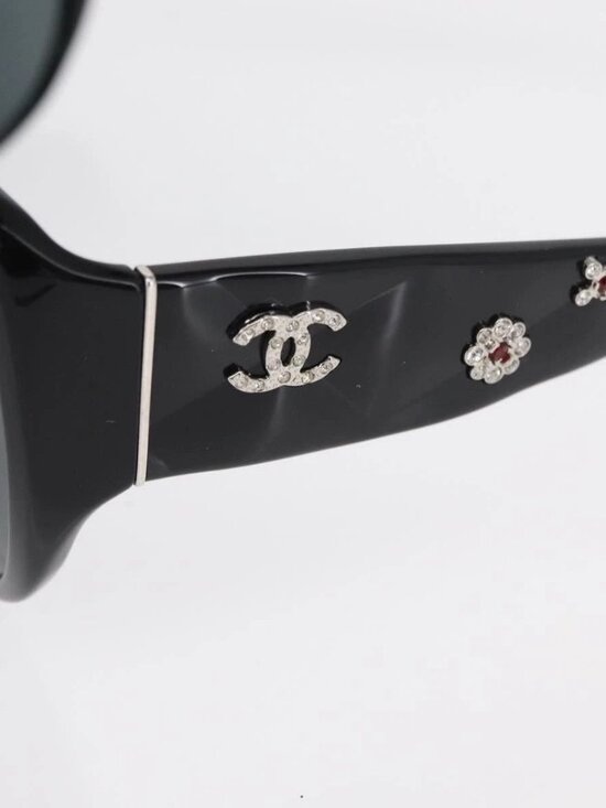 CHANEL Sunglasses plastic Black CC Auth hk3263 main image 3
